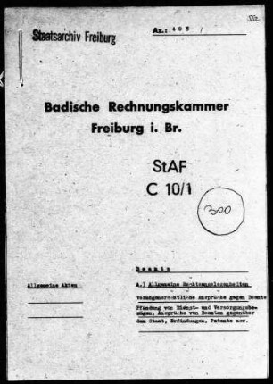 Vermögensrechtliche Ansprüche gegen Beamte