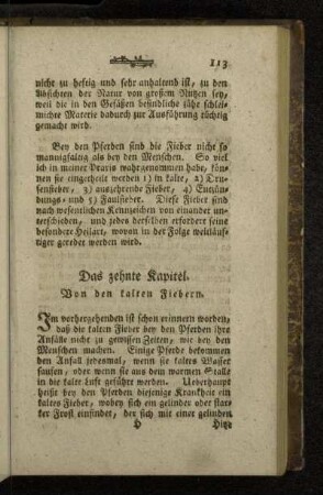 Das zehnte Kapitel. Von den kalten Fiebern.