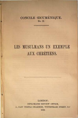 Les musulmans un exemple aux chrétiens