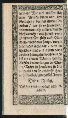 Der 11. Psalm. - Der 20. Psalm.
