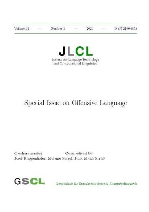 Journal for language technology and computational linguistics. Special Issue on offensive language