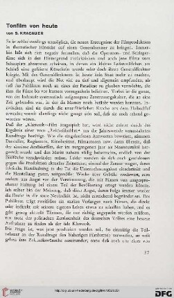 Tonfilm von heute