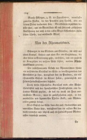 Von den Rheumatismen