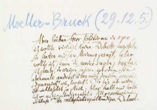 Brief an Arthur Moeller van den Bruck