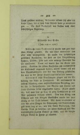 3. Albrecht der Erste. (Jahr 1298 - 1308.)