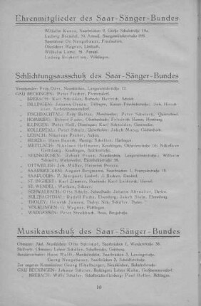 Musikausschuss des Saar-Sänger-Bundes.