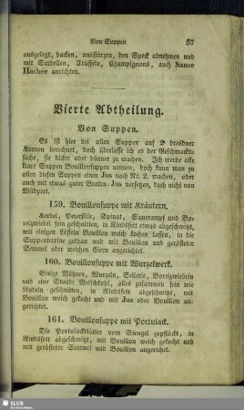 Vierte Abtheilung. Von Suppen