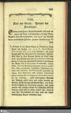 VIII. Karl der Grosse. Periode der Karolinger