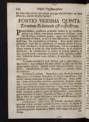 240-244, Positio Vigesima Quinta. Terminus Relationis est respectivus