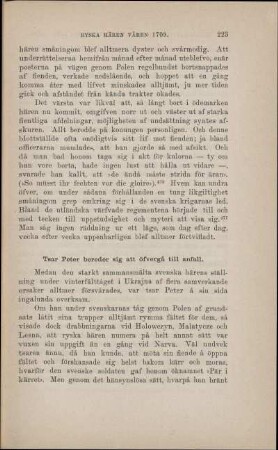 Tsar Peter bereder sig att öfvergå till anfall.