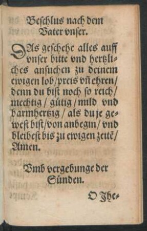 Umb vergebunge der Sünden.