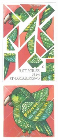 Bildpostkarte "Puzzlegruß zum Kindergeburtstag"