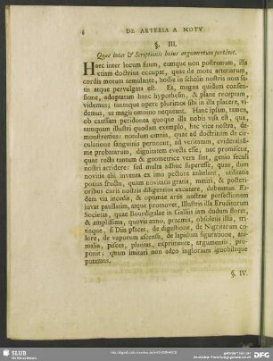 §. III. Quae inter & Scriptionis huius argumentum pertinet
