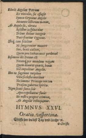 Hymnus XXVI. Oratio vespertina.