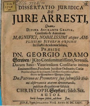 De iure arresti