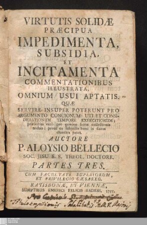 Pars Prima: Impedimenta