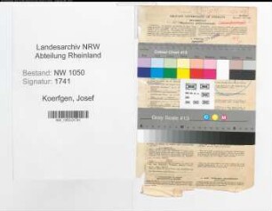Entnazifizierung Josef Koerfgen , geb. 27.11.1898 (Wachtmeister)