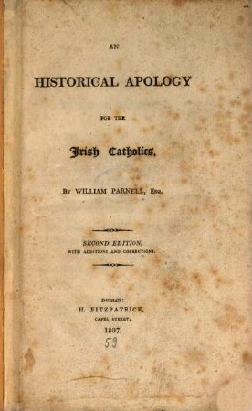 An historical Apology for the Irish Catholics