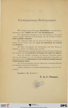 Versteigerungs-Bedingungen
