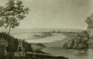 Blick auf Dresden von der Bautzner Straße (heutige Waldschlößchenhöhe)