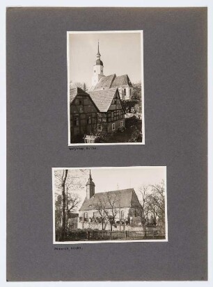 Referenzmappe 3/17 des Fotografen Walter Möbius : Mappenblatt 18 mit zwei Fotografien (Kirchen in Weitropp und Pennrich)