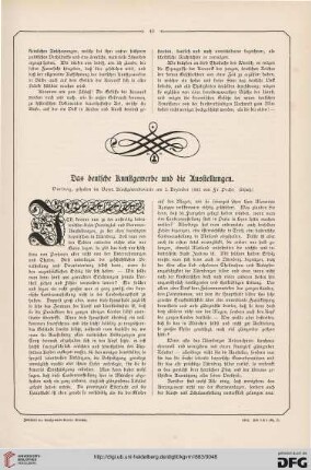 Das deutsche Kunstgewerbe und die Ausstellungen, [2]: Vortrag, gehalten im Bayer. Kunstgewerbeverein am 5. Dez. 1882