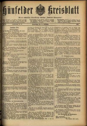 Ausgabe vom Donnerstag, den 14. September 1916.