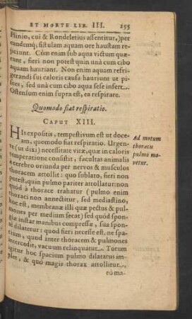 Quomodo fiat respiratio. Caput XIII.