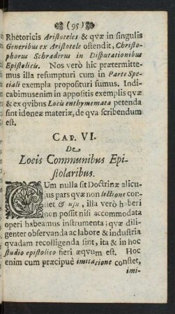Cap. VI. De Locis Communibus Epistolaribus.