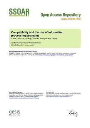 Compatibility and the use of information processing strategies