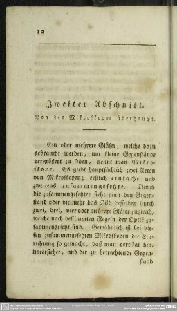 Zweiter Abschnitt. Von den Mikroskopen überhaupt