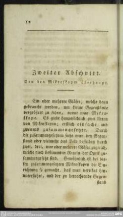 Zweiter Abschnitt. Von den Mikroskopen überhaupt