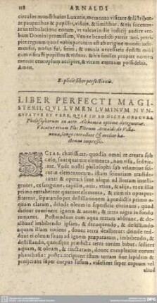 Liber Perfecti Magisteri, qui Lumen Luminum...