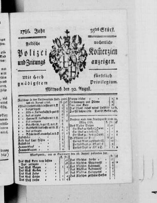 35tes Stück., Ausgabe vom 30. August 1786
