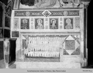 Vier Heilige - Südwand: Halbfiguren der hl. Nikolaus, Katharina von A., Klara und Thekla
