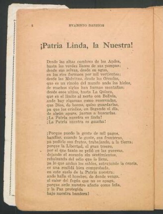 ¡Patria Linda, la Nuestra!