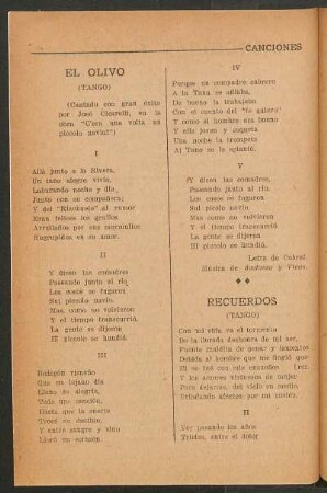 El olivo : (Tango)
