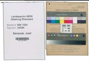 Entnazifizierung Josef Banaszak , geb. 16.03.1882 (Torwaechter)