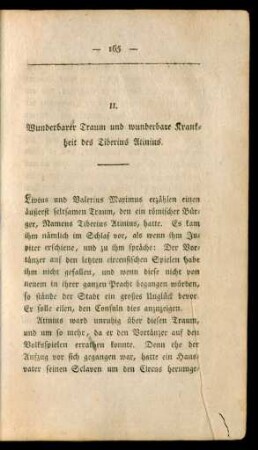 II. Wunderbarer Traum und wunderbare Krankheit des Tiberius Atinius.
