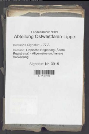 Verschuldung des Halbmeiers Betge Nr. 8 zu Vahlhausen u. die Einweisung des Ehepaares Betge in das Strafwerkhaus