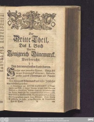 Das I. Buch Von dem Königreich Dänemarck.