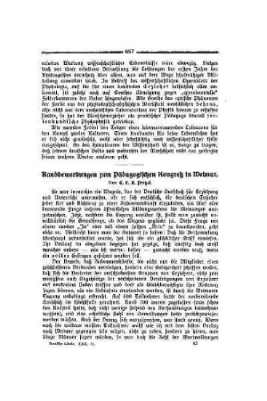 Randbemerkungen zum Pädagogischen Kongreß in Weimar