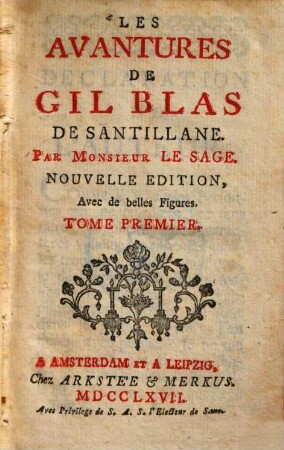 Les avantures de Gil Blas de Santillane, Tome I.