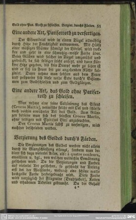 Verzierung des Goldes durch's Färben