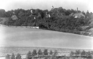 Gamig (Dohna-Gamig). Rittergut Gamig mit Kapelle und Einfriedung. Ansicht von Süden