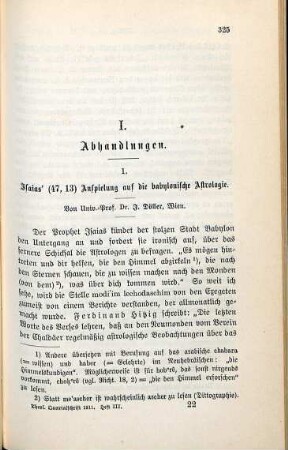 325-338 Isaias' (47, 13) Anspielung auf die babylonische Astrologie