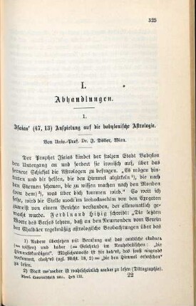 325-338 Isaias' (47, 13) Anspielung auf die babylonische Astrologie