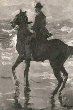 Reiter am Strand : Reiter am Strand. Öl auf Pappe; 70,5 x 49 cm (vor 19135; M. Liebermann). Prag: Nationalgalerie