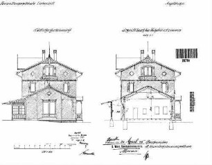 Bad Liebenzell: Empfangsgebäude mit Anbauten Giebelansichten