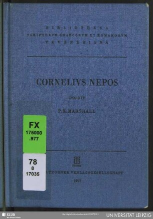 Cornelii Nepotis Vitae